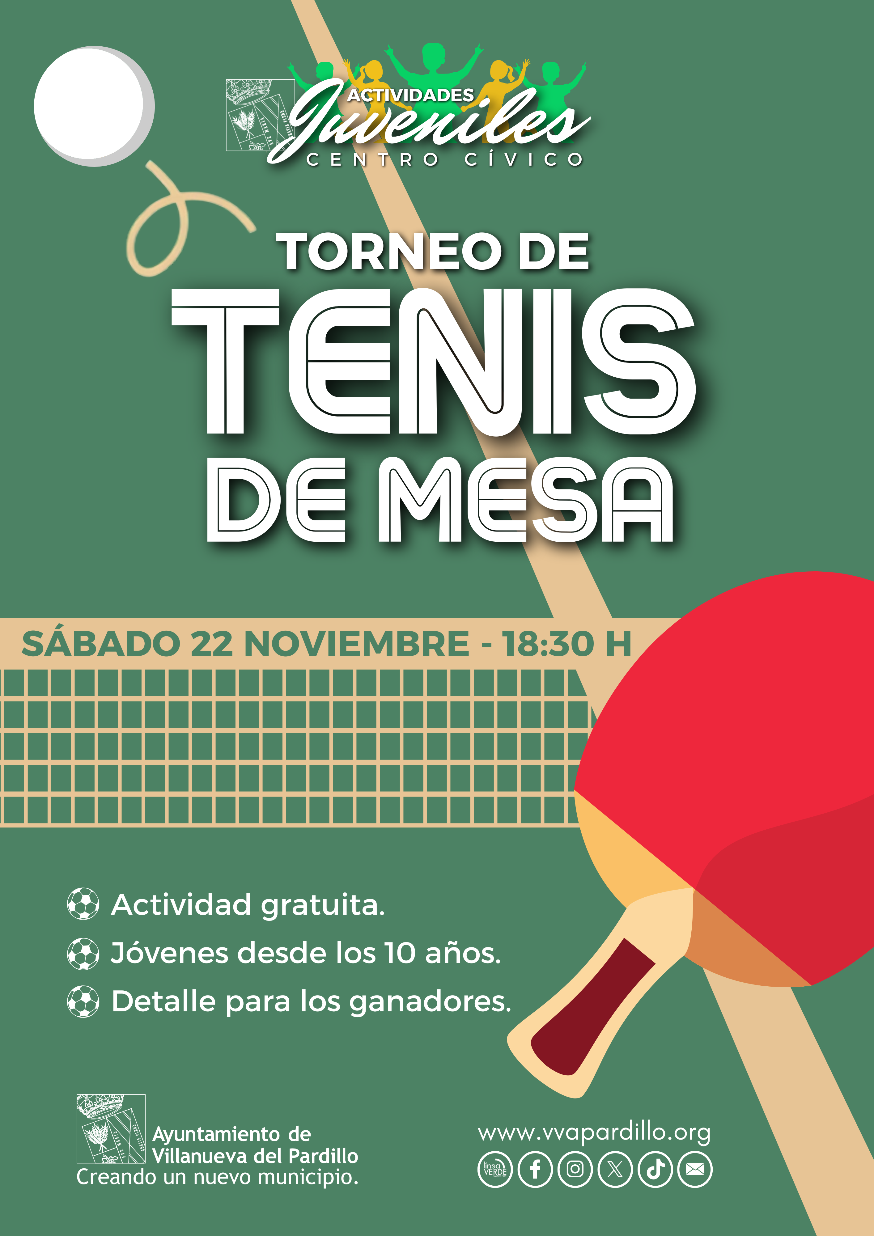 Actividades juveniles Centro Cívico. Torneo de tenis de mesa en Villanueva del Pardillo
